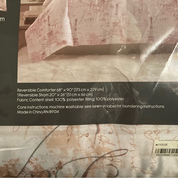 Paris Theme Twin/Twin XL Comforter Set - Picture 4 of 4